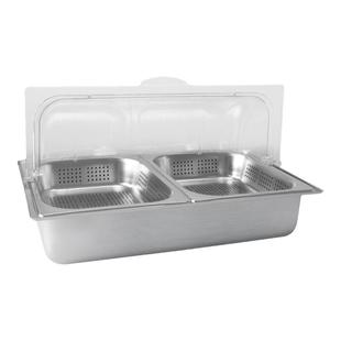 不锈钢保温保鲜盒商用带盖滤油滤水保冷卤味展示盘小菜熟食盘摆摊