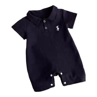 婴儿连体衣夏季薄款Polo衫短袖宝宝夏装衣服新生儿爬服洋气外出服
