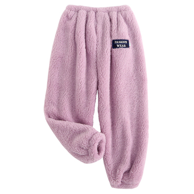 秋冬儿童睡裤加厚珊瑚绒保暖裤子男童女童法兰绒宝宝暖暖裤家居裤