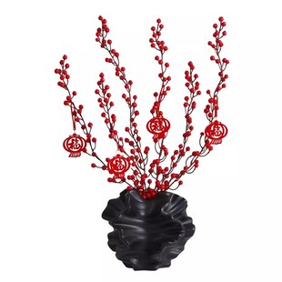 马年新年装饰发财果红果摆件过年春节年味氛围布置红色年宵花桌面