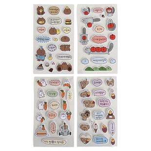 韩国secondmorning可爱柠檬番薯贴纸手账素材咕卡手机装饰贴ins风