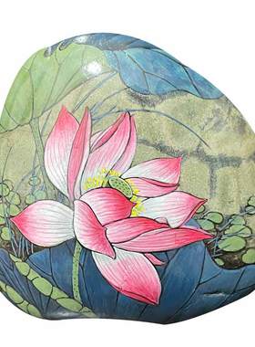 石材摆件现代玄关手绘饰品