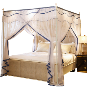2023新款落地宫廷蚊帐家用公主风1.8m床方便拆洗加密纹账加厚支架
