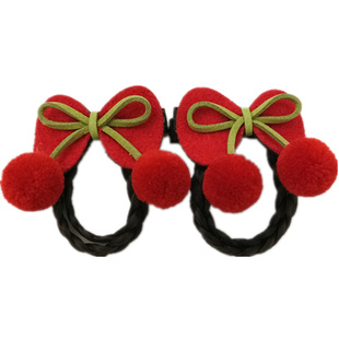 儿童假发辫子发夹头饰品蝴蝶结发卡可爱宝宝小女孩礼服配饰一对价