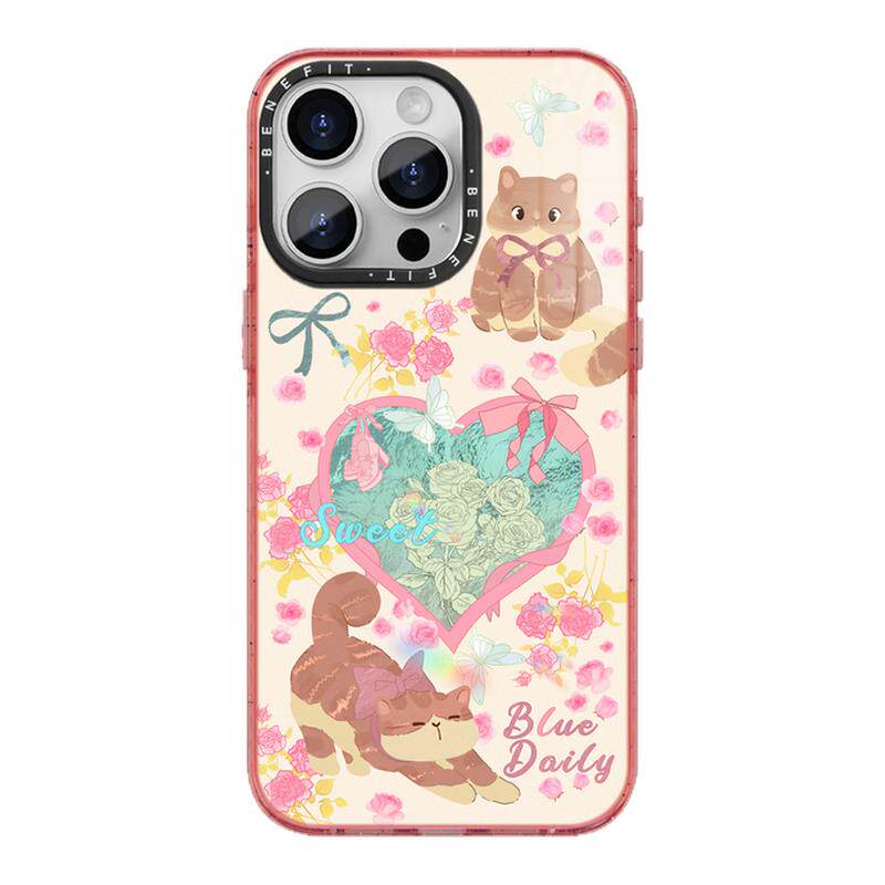 benefit爱心玫瑰蝴蝶结猫咪适用于iphone17promax苹果16PRO晶盾磁吸手机壳15新款13套14冰川纹12防摔彩色边框