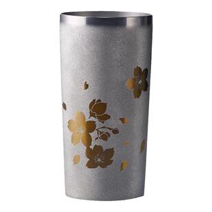 日本HORIE纯钛双层钛水杯子真空酒杯日系原宿茶杯多功能樱花对杯