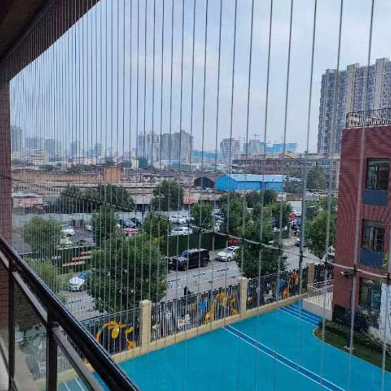幼儿园楼梯防f坠网阳台隐形钢丝安全防护纱窗不锈钢窗户防盗防猫l