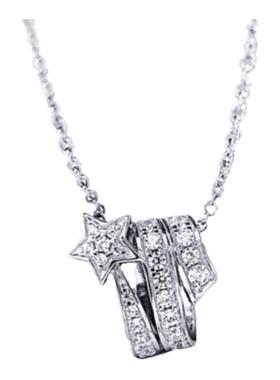 彗星项链白金流星纯银钻石星星