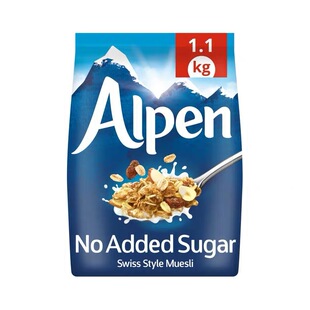 现货英国Alpen无糖高纤维葡萄干坚果即食水果早餐燕麦片1.1kg