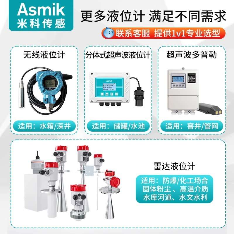米科超声波雷达液位计传感控制水位料位计器物一体位变送器分体式