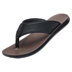 稻草人拖鞋男款夏季潮流头层牛皮休闲真皮人字拖凉鞋男拖鞋沙滩鞋