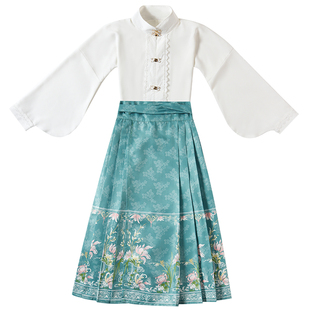 儿童汉服女款中国风明制马面裙女童夏套装高级感显瘦小个子古风薄