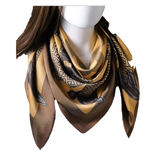 小丝巾女大方巾纱巾春秋夏季搭配中年妈妈薄围巾四方正方形90x90