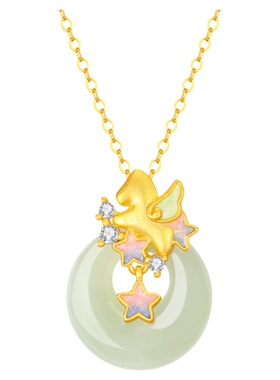 和田玉生肖马项链女纯银