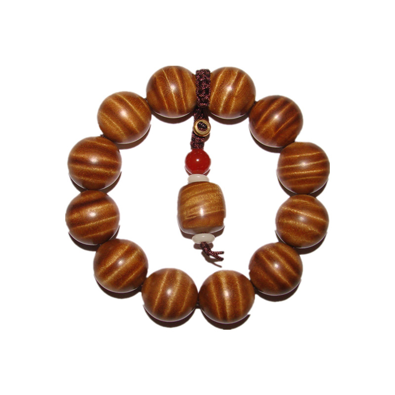 收藏级金丝楠木手串佛珠龙胆闪电水波纹2.0男文玩手串桢楠把玩件