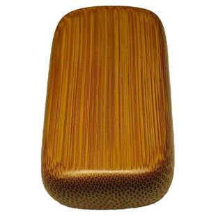 手工金丝玉竹高端文玩竹报平安无事牌手掌心无孔古玩手把件收藏品