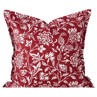 萬見「红承福岁」法式红色新年高级抱枕新中式马年轻奢沙发靠枕