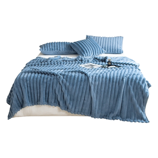 无印良品仿兔毛绒毛毯午睡办公室毯子冬季床单午休单双人沙发盖毯