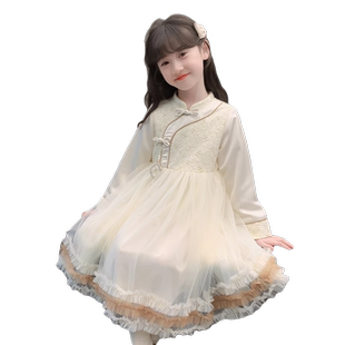 女童汉服秋装2025新款连衣裙儿童网红洋气国风公主裙春秋女孩裙子