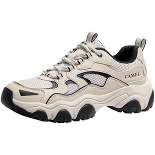 骆驼男鞋2026春季新款透气复古百搭软弹耐磨增高城市户外老爹鞋