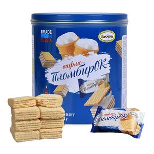 阿孔特俄罗斯国家馆进口多口味夹心多层威化罐装礼盒休闲饼干年货