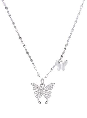 999纯银项链女蝴蝶锁骨链