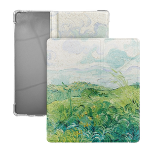 适用掌阅Ocean5保护套Ocean4 turbo磁吸分离Ocean4c全包透明清水壳折叠支架Ocean3 turbo 7英寸梵高油画系列