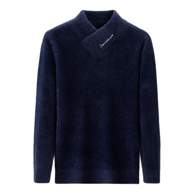 罗蒙水貂绒半高领毛衣