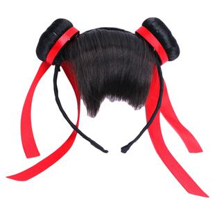 哪吒魔童闹海儿童发箍发夹超萌可爱假发丸子头偶像活动表演发饰