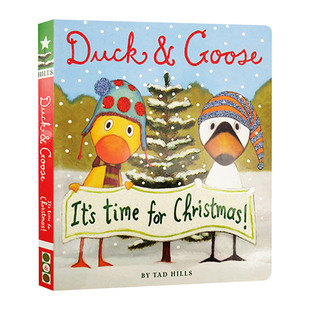 英文原版绘本 Duck and Goose It's Time for Christmas 小黄鸭与小白鹅 圣诞节到了 纸板书 英文版 进口英语原版书籍儿童外文书