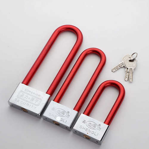 双开分体锁圣力挂锁长梁铜芯家用防盗锁门柜子把手锁自行车摩托车