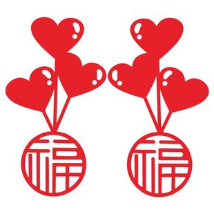 2026新年马年福字乔迁装饰布置新款植绒布墙门窗花春节卡通贴纸福