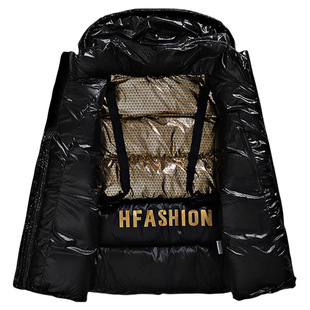 黑金保暖服鸭绒服2025短款面包服男女款情侣外套加厚冬季防水火山