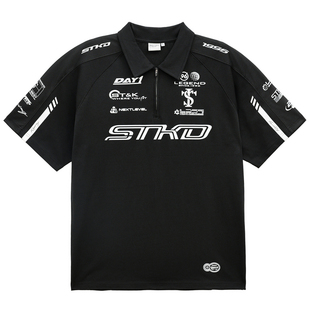 STK SmallTownKid F1方程式拼接赛车POLO短袖T恤美式运动风潮流T