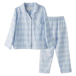 米兰格儿童纯棉纱布睡衣男童女童长袖家居服春夏宝宝薄款全棉套装