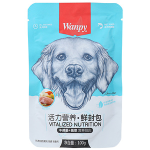 wanpy顽皮妙鲜封包狗狗罐头成犬狗粮伴侣 博美泰迪狗湿粮拌饭零食