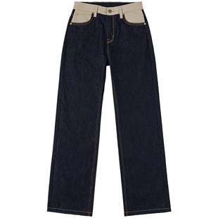 【张凌赫代言】Lee商场同款25冬新429标准直脚拼接清水洗女牛仔裤