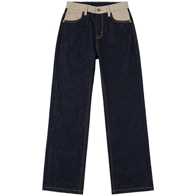 【张凌赫代言】Lee商场同款429标准直脚拼接清水洗女牛仔裤潮流