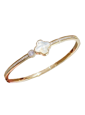 四叶草贝母手镯女轻奢水晶手环