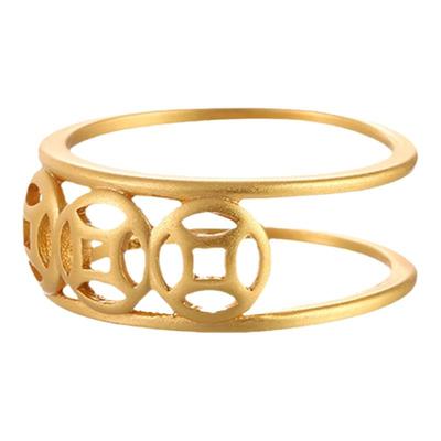 戒指空托沙金镶嵌蜜蜡致闺蜜男女