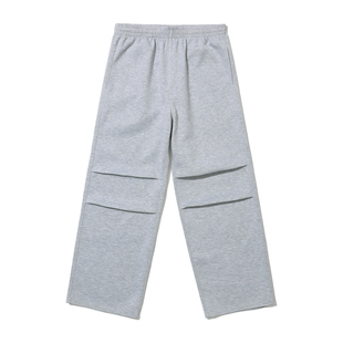 录士LUSHISI云巅重磅空气层加绒直筒运动休闲口袋美式街头卫裤男