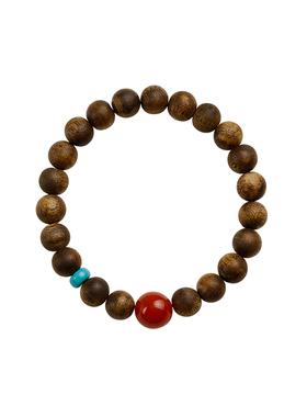 海南棋楠沉香手串南红绿松隔珠