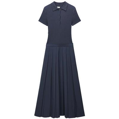 OCHIRLY欧时力假两件百褶连衣裙