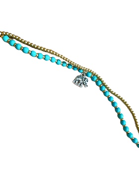 泰国原石镀铜手链绿松石编织