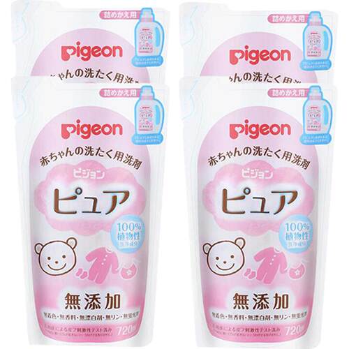 【自营】日本贝亲婴儿宝宝洗衣液替换装补充720ml*4衣物洗涤剂