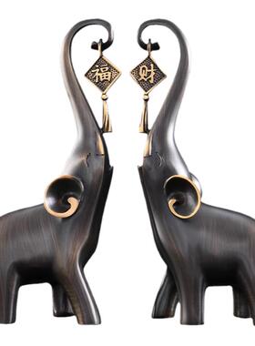 福财大象高档门口装饰摆件轻奢