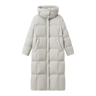 DAGA白色云朵泡芙女士羽绒服冬季2025新款茧型宽松厚外套连帽长款