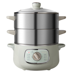 小熊电蒸锅家用不锈钢蒸锅小型三层可蒸煮炖多功能一体多层蒸汽锅