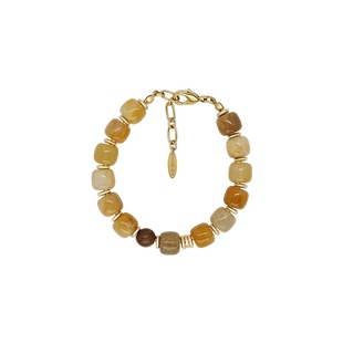 LAZY CIRCLES黄玉石手链女轻奢气质高级感美拉德好运手串