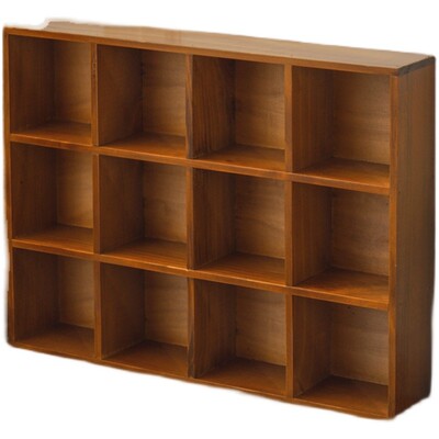 复古风墙面十二宫格桌面收纳架